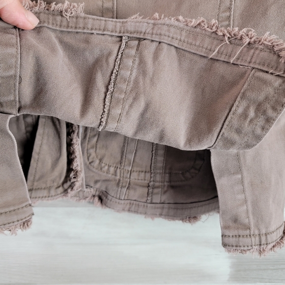 Vintage A.M.I. Distressed Crochet Light Brown Khaki Jacket Women’s Size Small - Picture 11 of 15